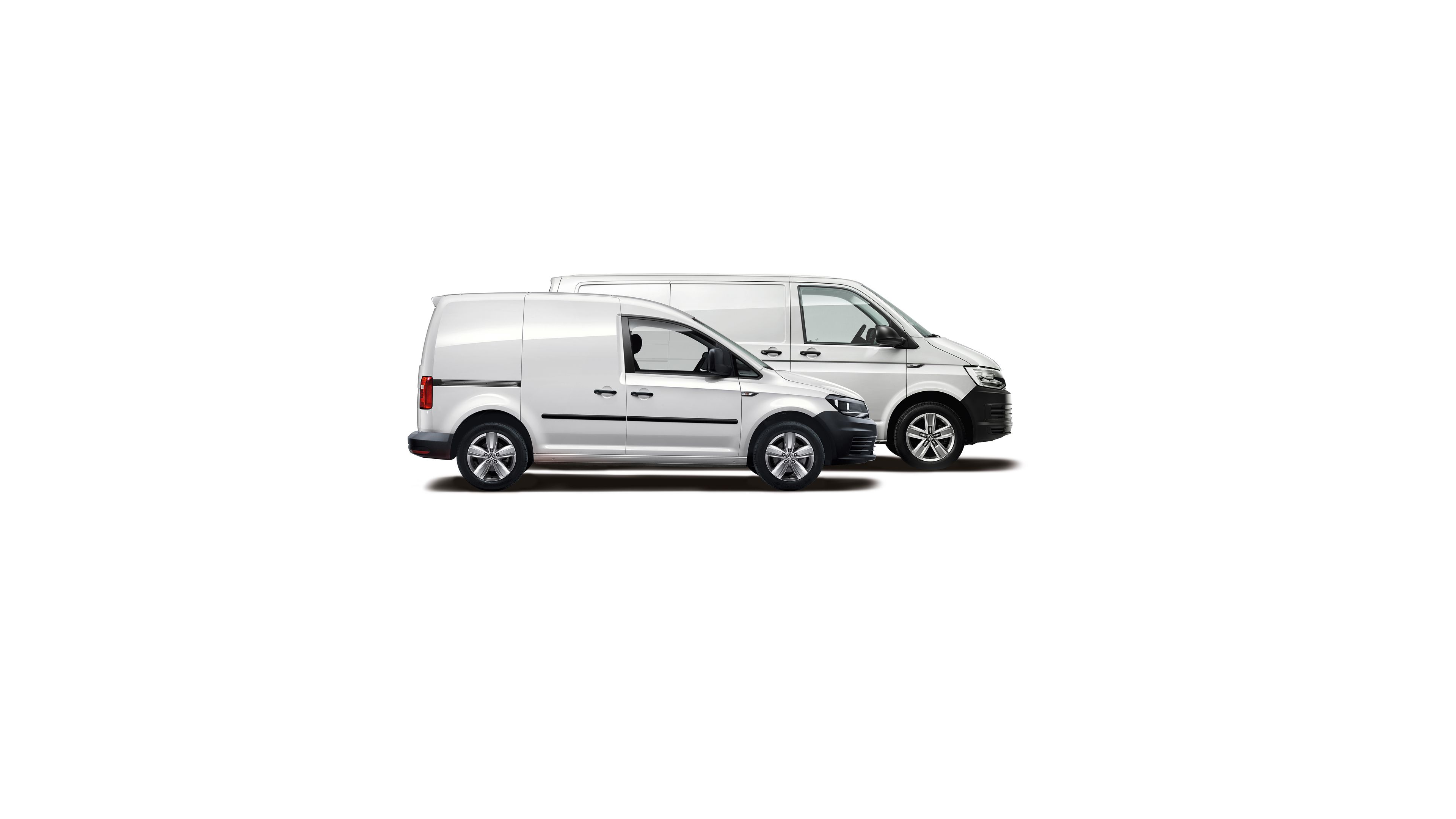 vw volkswagen caddy transporter weiß seitenansicht